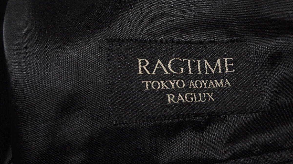 キングサイズ175cmW97-110cm★アジャスター付き★RAGLUX☆RAGTIME★秋冬物★上質ダブルフォーマルスーツ黒/ブラック冠婚葬祭礼服喪服背抜_画像4