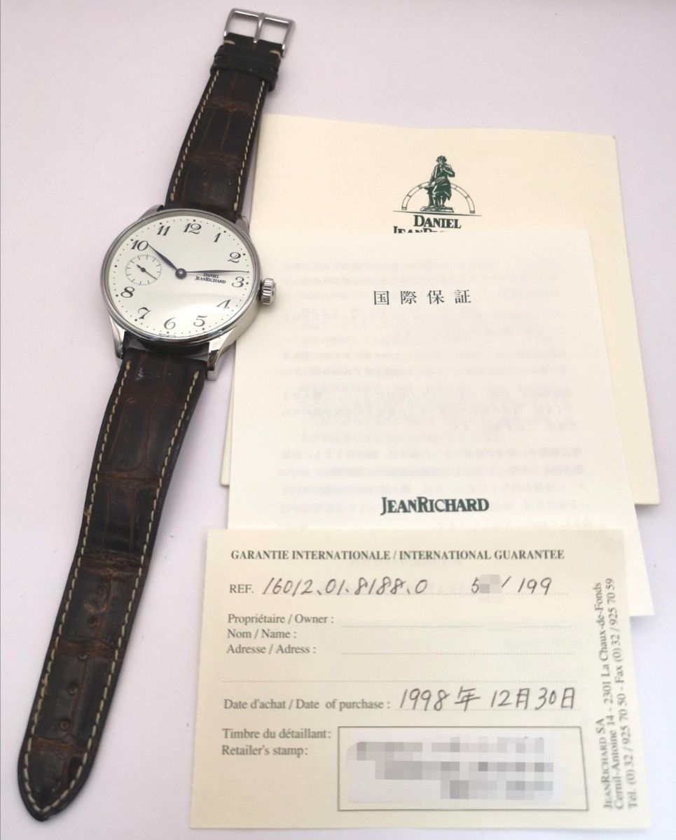 希少美品 JEAN RICHARD ジャンリシャール 16012 世界限定199本 スモセコ 手巻き 時計