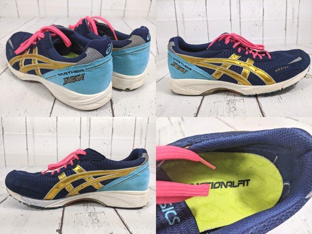 【1yt317】ランニングシューズ asics アシックス TJR178 ターサージャパンスリム ネイビー×ブルー×ゴールド サイズ：26.0cm◆S91_画像2