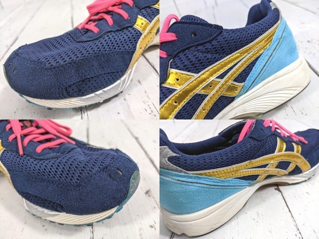 【1yt317】ランニングシューズ asics アシックス TJR178 ターサージャパンスリム ネイビー×ブルー×ゴールド サイズ：26.0cm◆S91_画像4