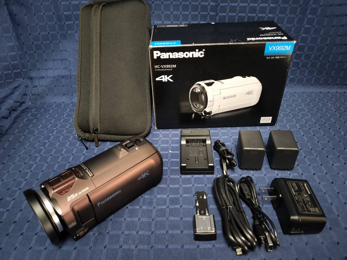 【美品】Panasonic HC-VX992MT デジタル 4K ビデオ カメラ 2021年製 64GB ブラウン パナソニック_画像1