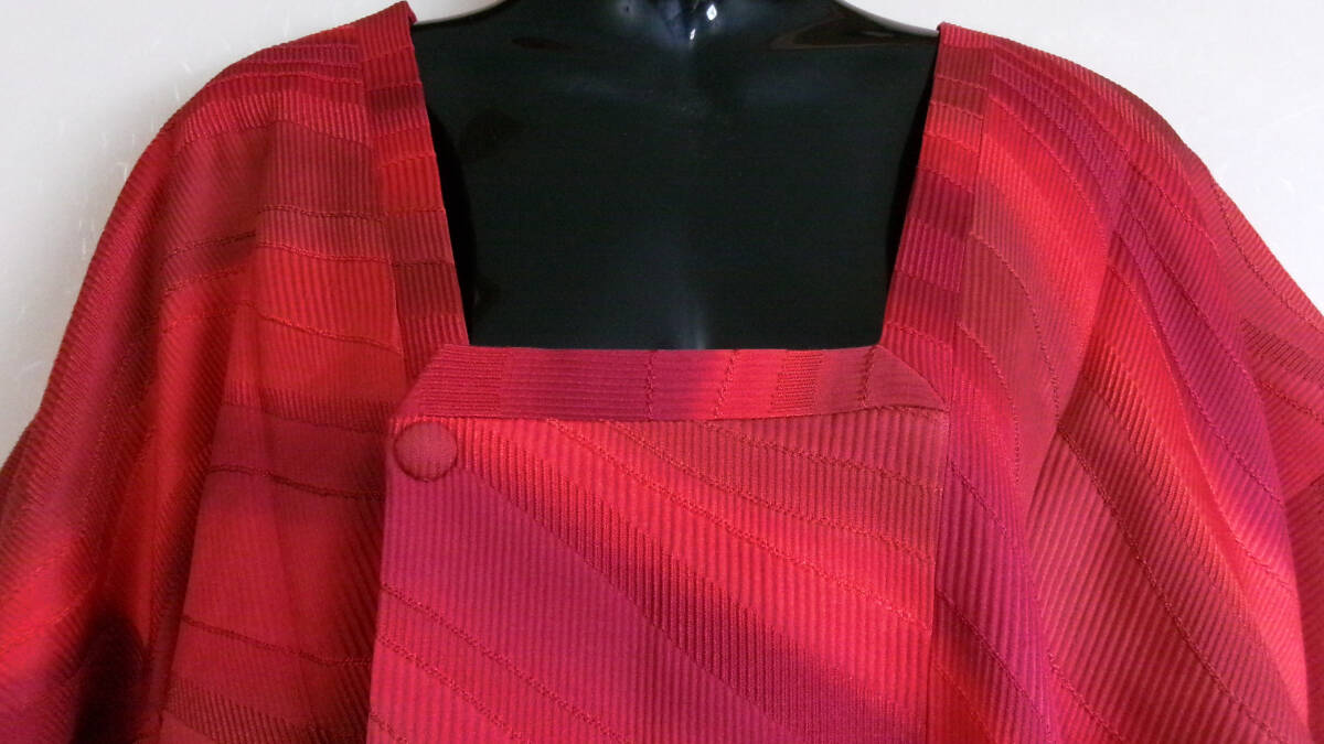 107[ unused goods ] shawl attaching *. red color . diagonal pattern * silk *.* road line coat height 84.64