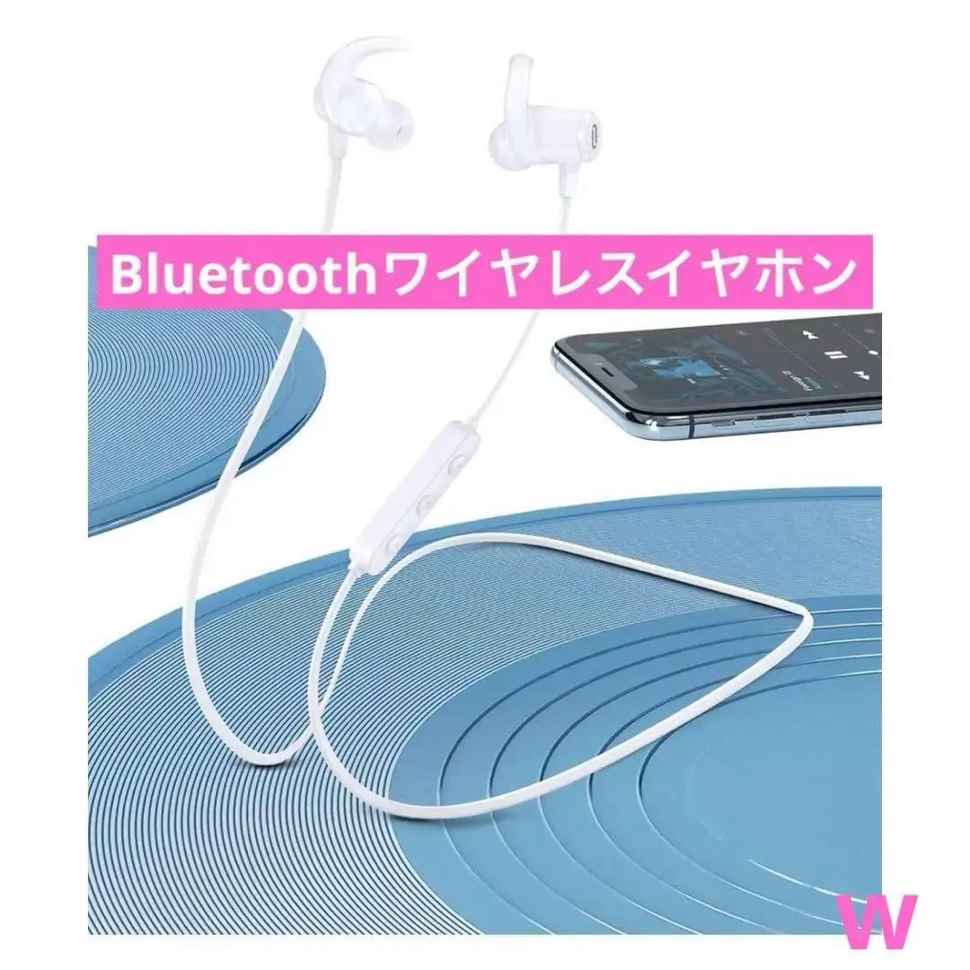 Bluetoothスマホ用リモコン付 ワイヤレス ステレオイヤホン B_画像1