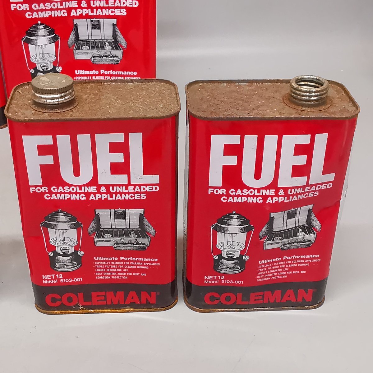 6 point summarize Coleman Coleman white gasoline empty can empty can 4L×1 piece 1L×5 piece Showa Retro Vintage antique Z4986