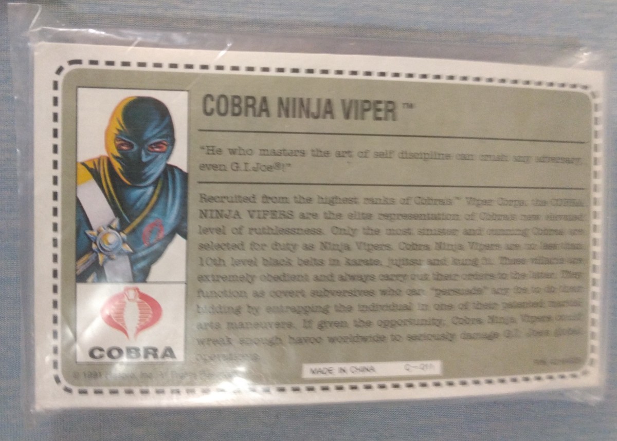 Hasbro 直販 mail order 限定 G.I.Joe 1991 Cobra Ninja Viper 地上最強のエキスパートチーム G.I.ジョー コブラ ニンジャ・バイパー 忍者_画像5
