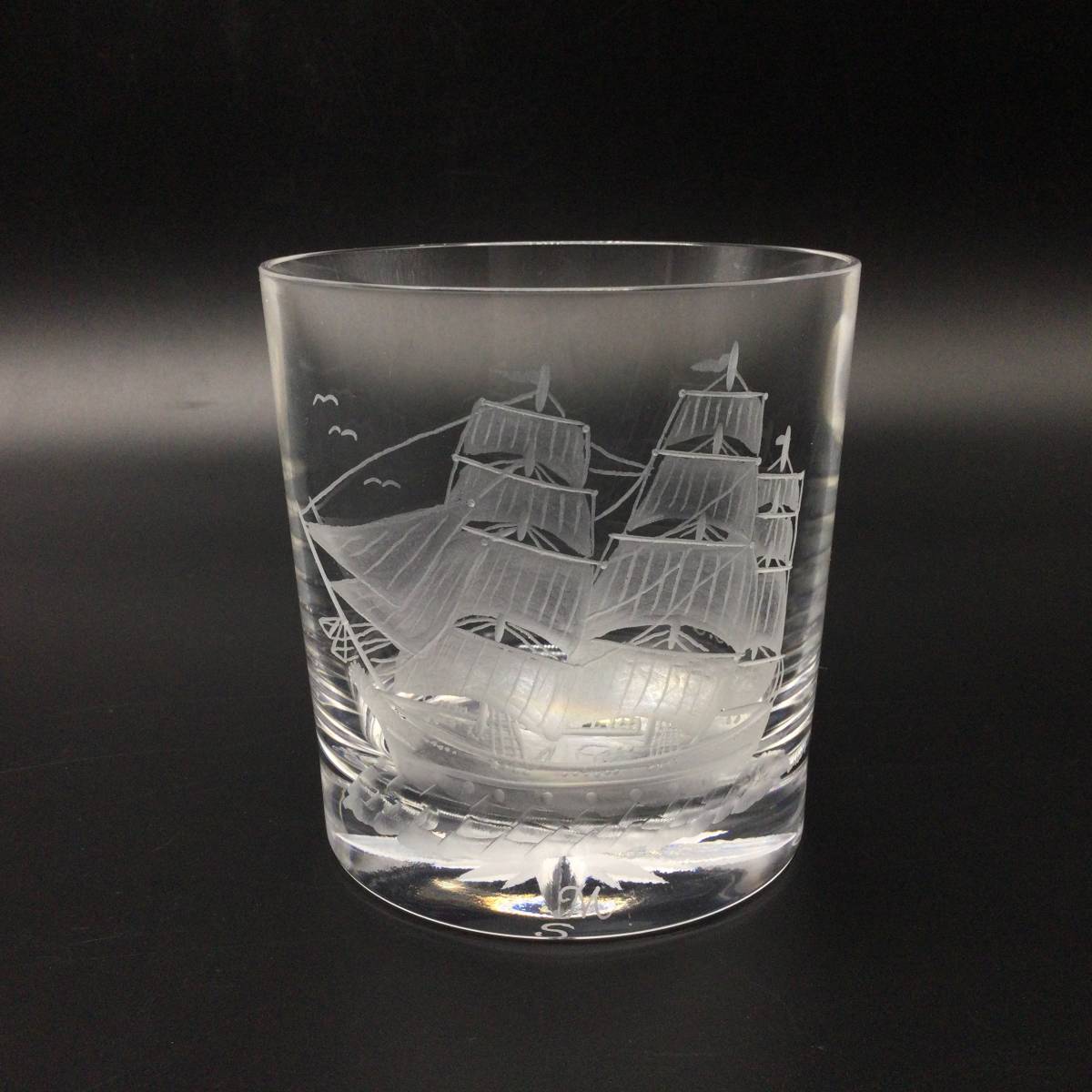 【1597】MEISSEN マイセン 帆船シリーズ 帆船1番 クリスタルガラス ロックグラス オールドファッション カップ コップ 洋食器 西洋陶磁_画像1