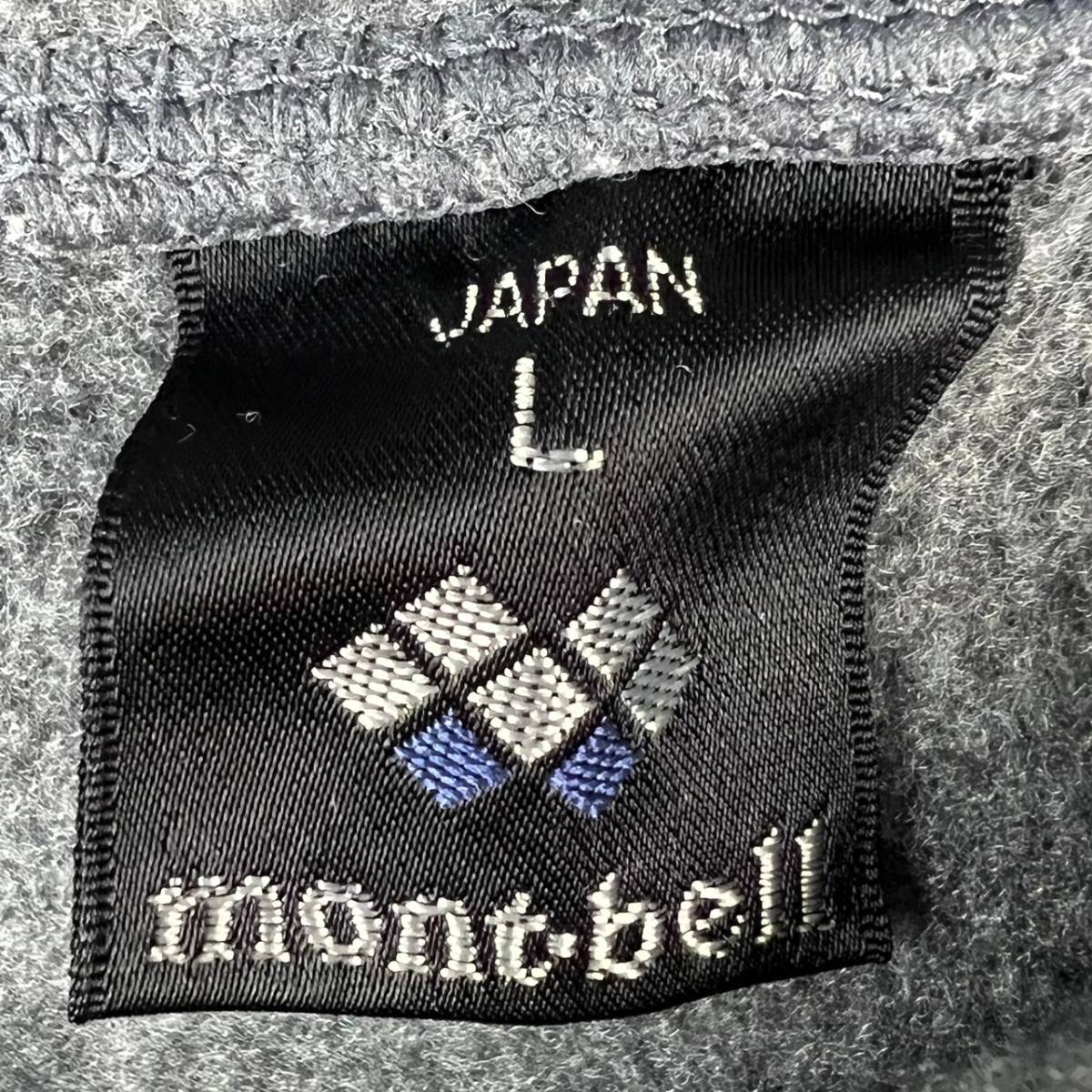 Wl706 正規品 美品 mont-bell モンベル クリマプラス ライトスウェット プルオーバー フリース ジャケット 刺繍 グレー 灰 メンズ L_画像7