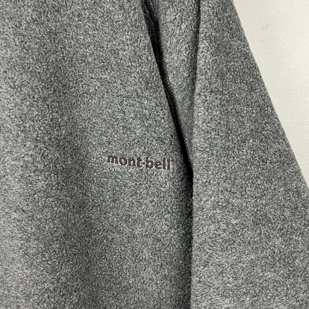 Wl706 正規品 美品 mont-bell モンベル クリマプラス ライトスウェット プルオーバー フリース ジャケット 刺繍 グレー 灰 メンズ L_画像6