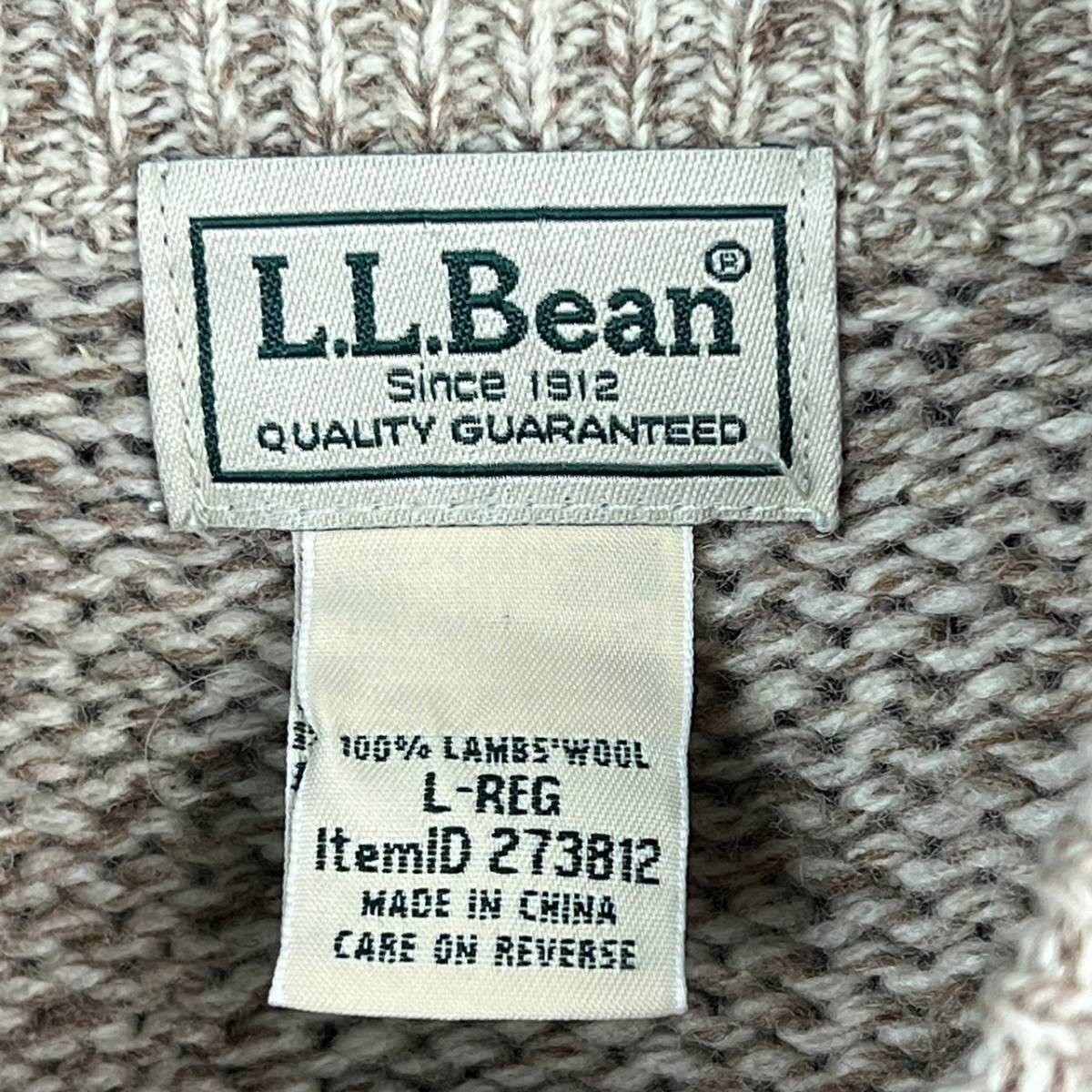 Wl799 正規品 L.L.Bean エルエルビーン ウール ニット セーター ジップアップ ジャケット ハイネック メンズ L-REG_画像7