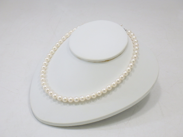 h4B036Z- MIKIMOTO Mikimoto pearl necklace K14WG M stamp gross weight approximately 25.7g approximately 6.4-6.9.