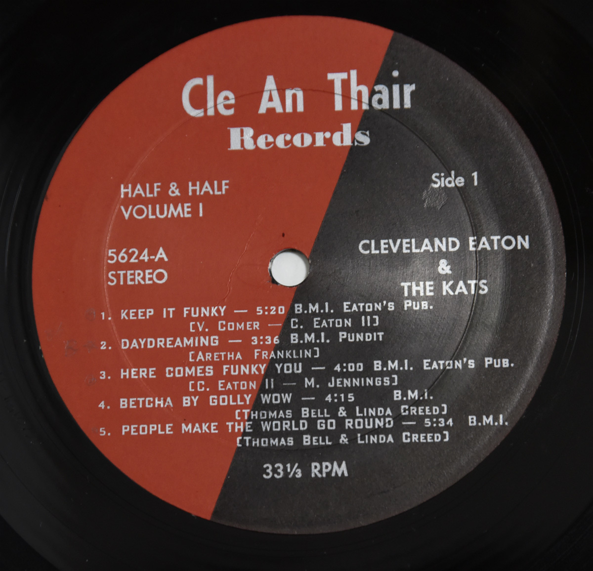 激レア Cleveland Eaton And The Kats / Half And Half Volume 1 オリジナル盤 1972年　LPレコード 試聴可 Cle An Thair Records_画像4