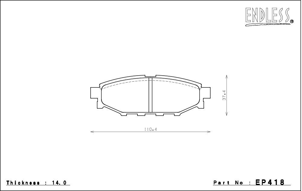 エンドレス ブレーキパッド MX72プラス リア EP418MXPL エクシーガ YA4 YA5 YA9 H20/6～H21/7 2.0～2.5L