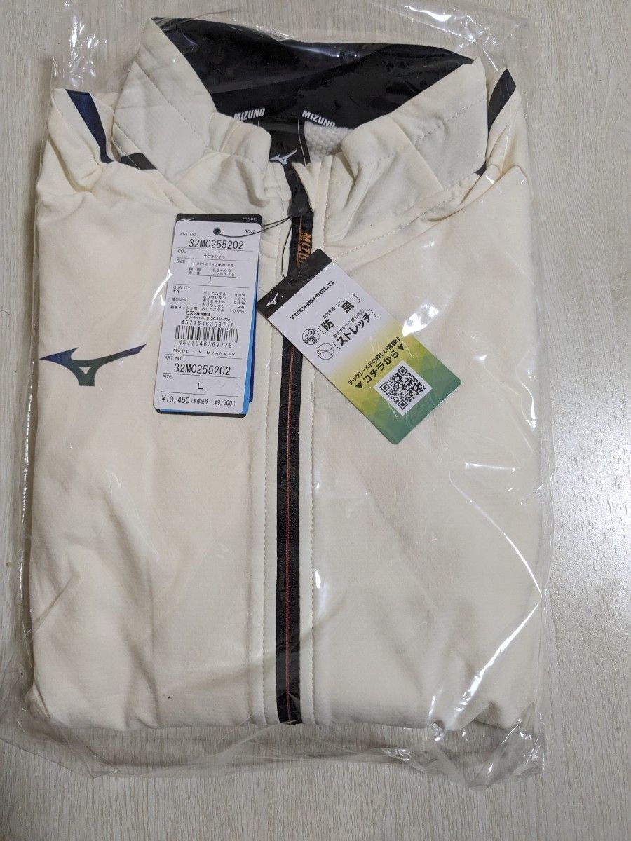 MIZUNO　テックシールドジャケット　Ｌ　ホワイト　テニス　バドミントン