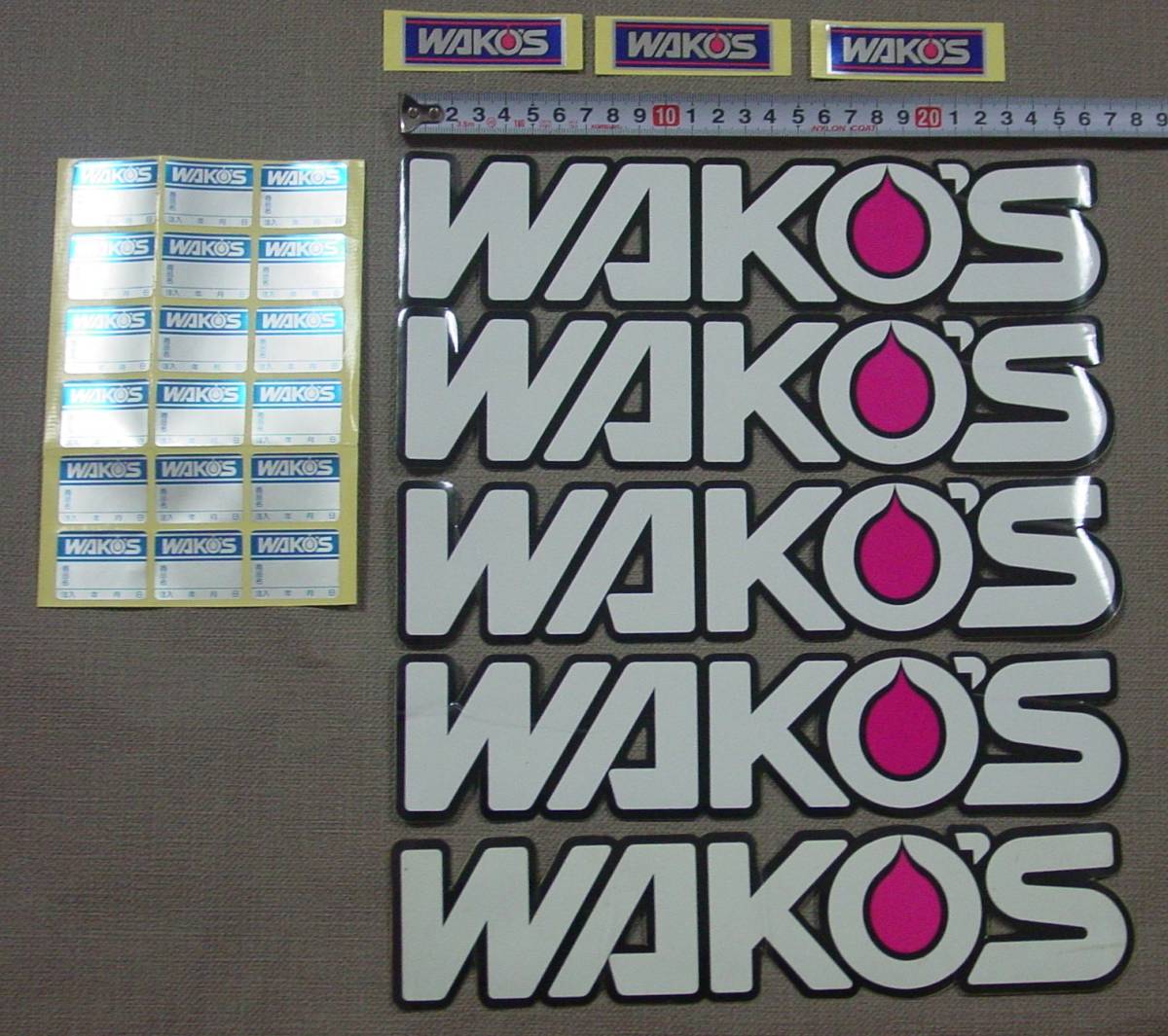 WAKO'S ワコーズ　ステッカー各種　メタル調/抜き文字/メタル調オイル注入　８枚＋１シート　未使用　保管品_画像1