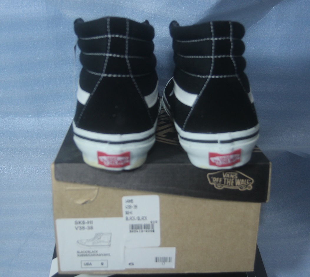 [GoodsOFFICE][Shoes]VANS SK8-Hi Black/Black 24cm（USA6.0サイズ）240511-001_画像4