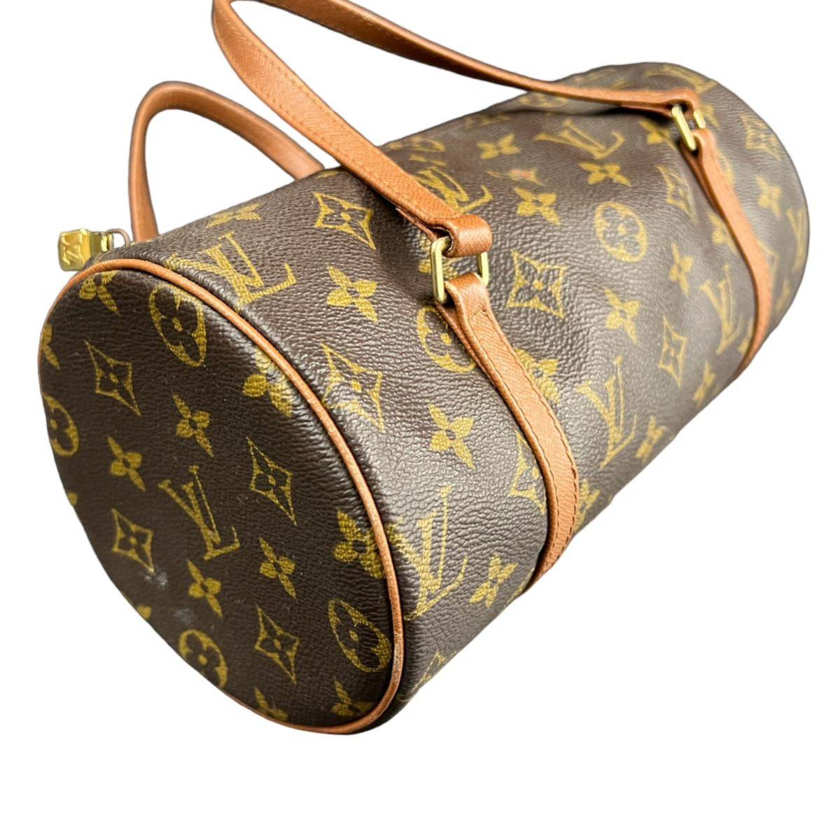 【KF0852】LOUIS VUITTON モノグラム パピヨン26 筒型 ハンドバッグ ミニボストン M51366 ブラウン ルイヴィトン_画像6