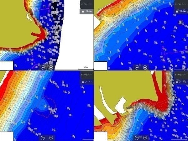 H31.1作成（Ver1.0）　ローランス魚探用琵琶湖湖北広域マップ（LOWRANCE REEFMASTER AT5ファイル）_LOWRANCE HDS 魚探画面