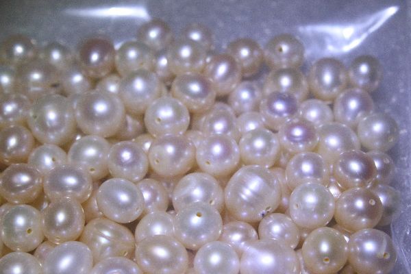 本真珠 アコヤ貝１２０．３５g★ホワイト、ピンク系６～９ｍｍアップでした。の画像4