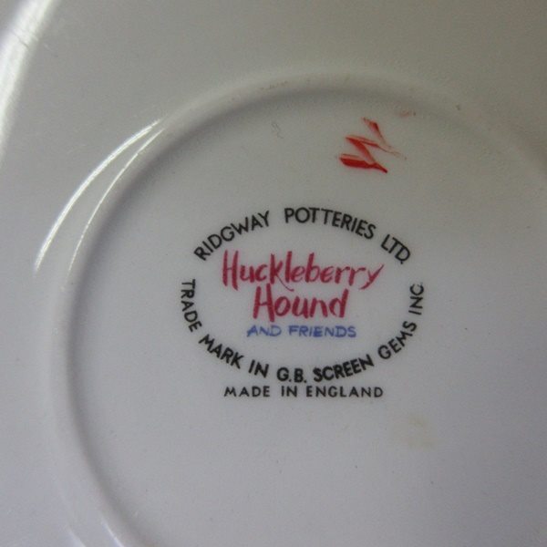 イギリス ヴィンテージ Ridgway Potteries Huckleberry Hound ソーサーのみ 4枚 お皿 キッチン雑貨 英国製 plate 1714saz_画像4