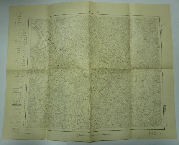 大正2年鉄道補入/大正5年発行　1/5万地形図　「成田」　陸地測量部　千葉県　_画像1