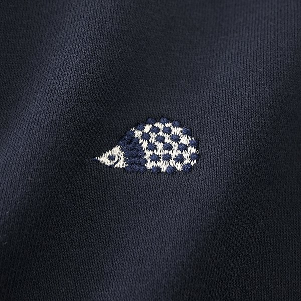 新品 チュウベイ 24SS ハリネズミ 刺繍 2ポケット スウェット パーカー M 紺 【CH1441127_79】 春夏 メンズ CHUBEI フード カンガルー_画像8