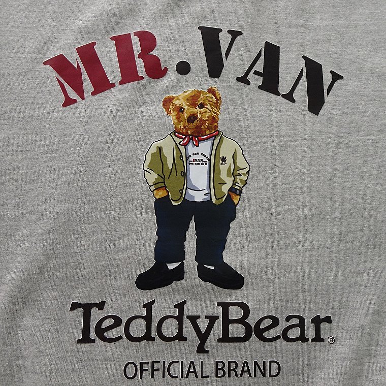 新品 ミスターヴァン テディベア 綿混 プリント 長袖 Tシャツ L 灰 【TDV1433132_97】MR.VAN Teddy Bear 2023秋冬 コラボ 限定 カットソー_画像5