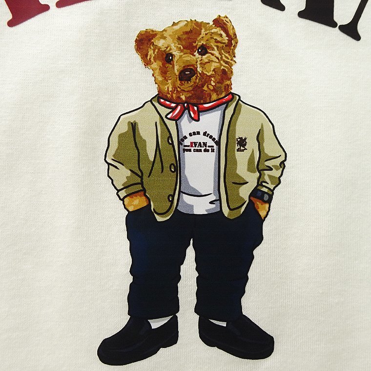 新品 ミスターヴァン テディベア 綿混 プリント 長袖 Tシャツ LL 白 【TDV1433132_07】MR.VAN Teddy Bear 2023秋冬 コラボ 限定 カットソー_画像6