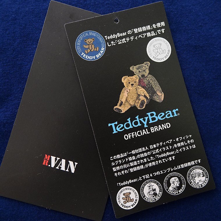 新品 ミスターヴァン テディベア 綿混 プリント 長袖 Tシャツ LL 紺 【TDV1433132_79】MR.VAN Teddy Bear 2023秋冬 コラボ 限定 カットソー_画像8