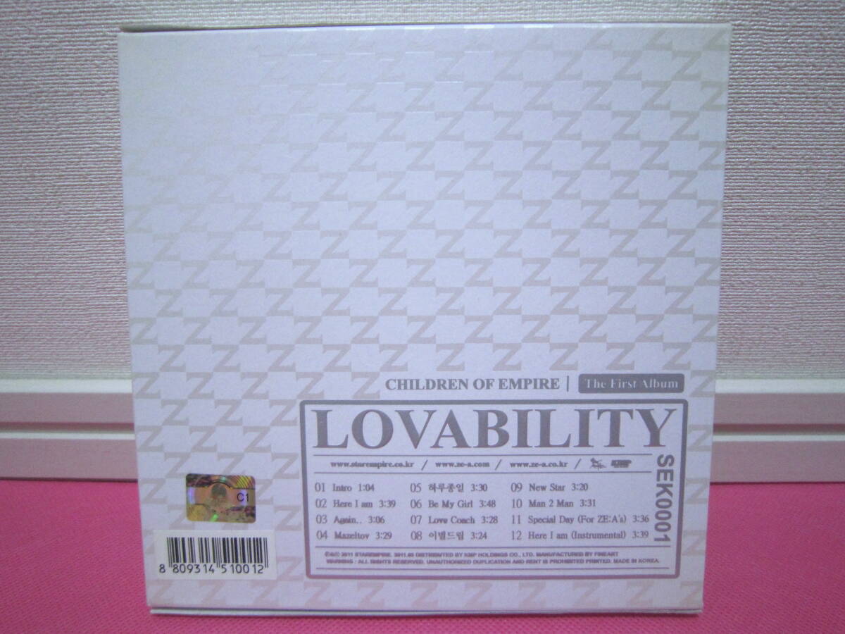 K-POP♪ ZE:A ゼア 1集「LOVABILITY」韓国盤CD 廃盤！希少品！ディスク傷無し良好！_紙ジャケットは黄ばみ汚れ有り。