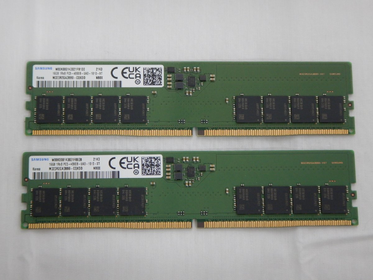 【サイコム】 SAMSUNG 16GB DDR5-4800x2枚 (合計32GB) @Used@ u0229D_画像1