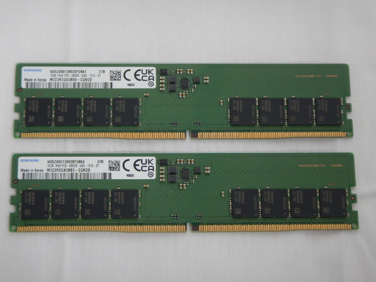 【サイコム】 SAMSUNG 16GB DDR5-4800x2枚 (合計32GB) @Used@ u0229C_画像1