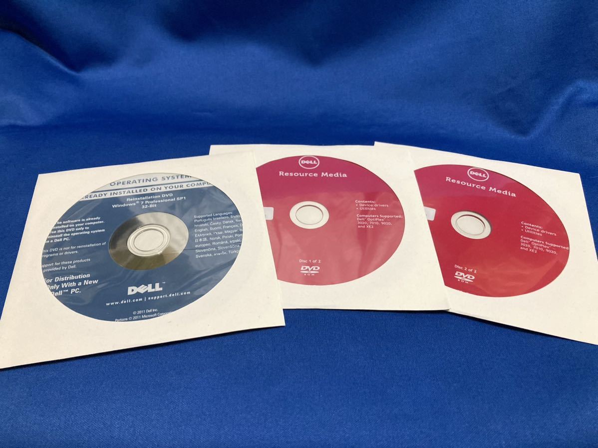 DELL OptiPlex 3020, 7010, 9020, and XE2 Windows7 Professional ウィンドウズ7 Pro インストール DVD リカバリー 再セットアップ 未開封_計3枚セット