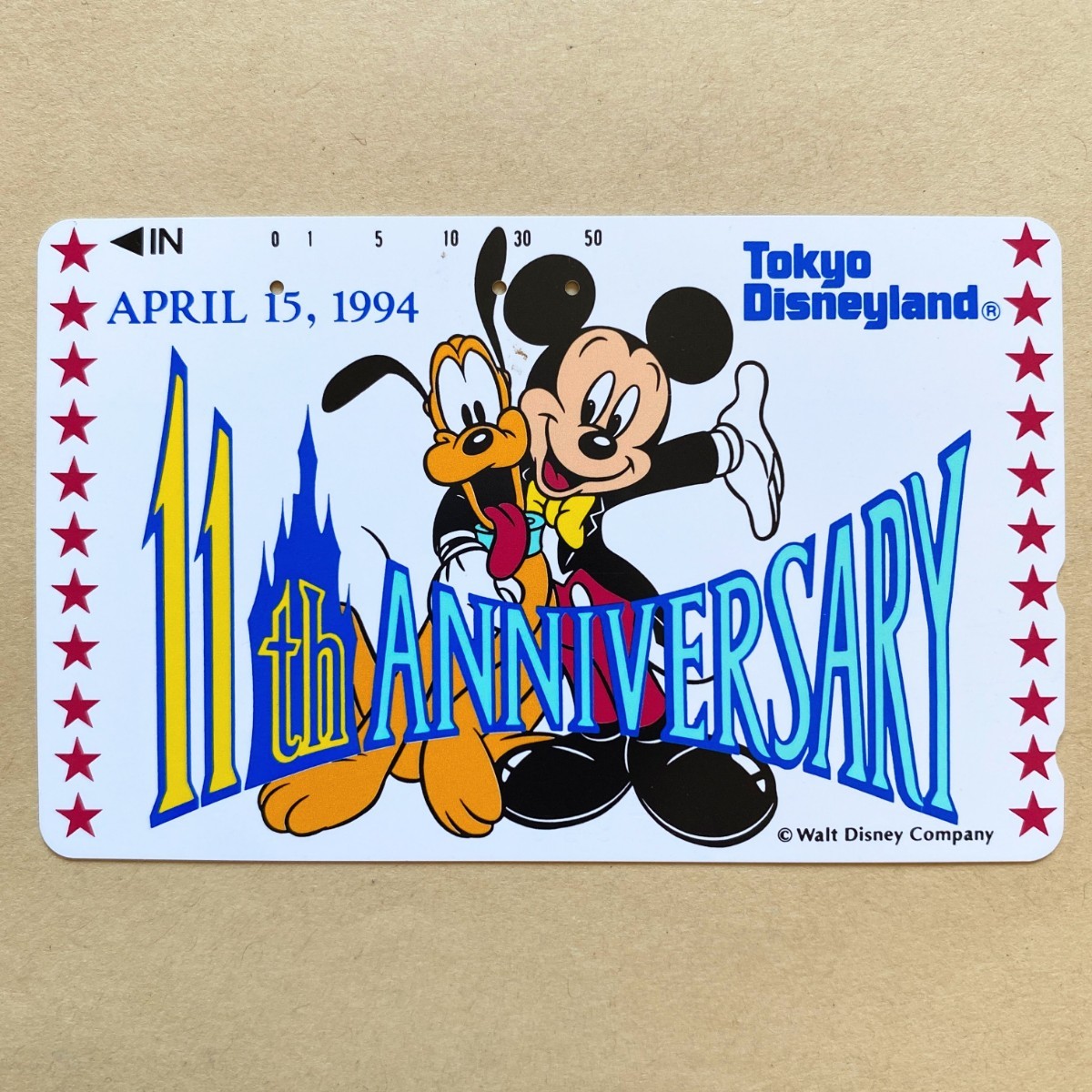 【使用済】 テレカ ミッキーマウス 東京ディズニーランド 11周年記念_画像1