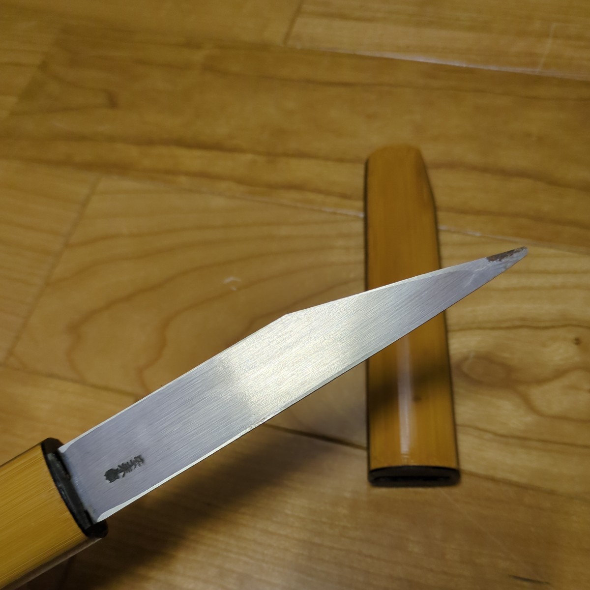 竹製の柄と鞘の小刀　245mm 新品_画像5