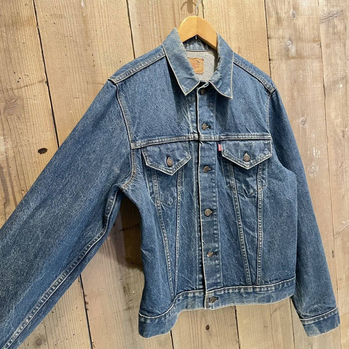 【サイズ 44 L】 70s USA製 Levi’s 71205デニム ジャケット ジージャン ビンテージ アメリカ古着 60s 80s リーバイス 70505 ロング_画像7