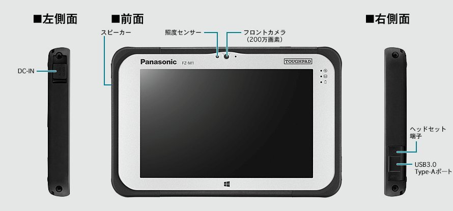 Panasonic FZ-M1 FZ-M1F151JVJ COREM5(6Y57)-1.1GHZ 4GB SSD128GB Win10 タッチパネル カメラ HDMI 3ヶ月保証 wnwn8286_画像2