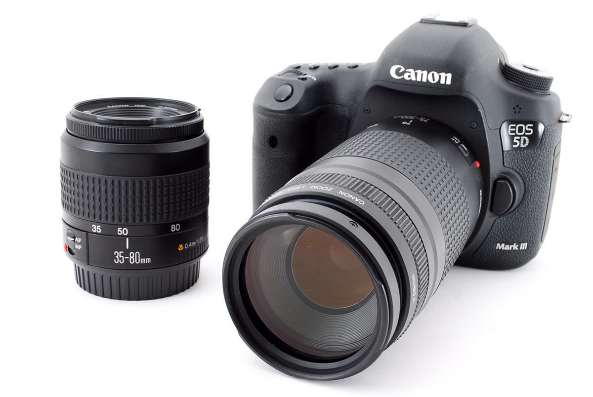 キャノン Canon デジタル一眼レフカメラ EOS 5D Mark III EOS5DMK3標準&望遠ダブルレンズセット☆430