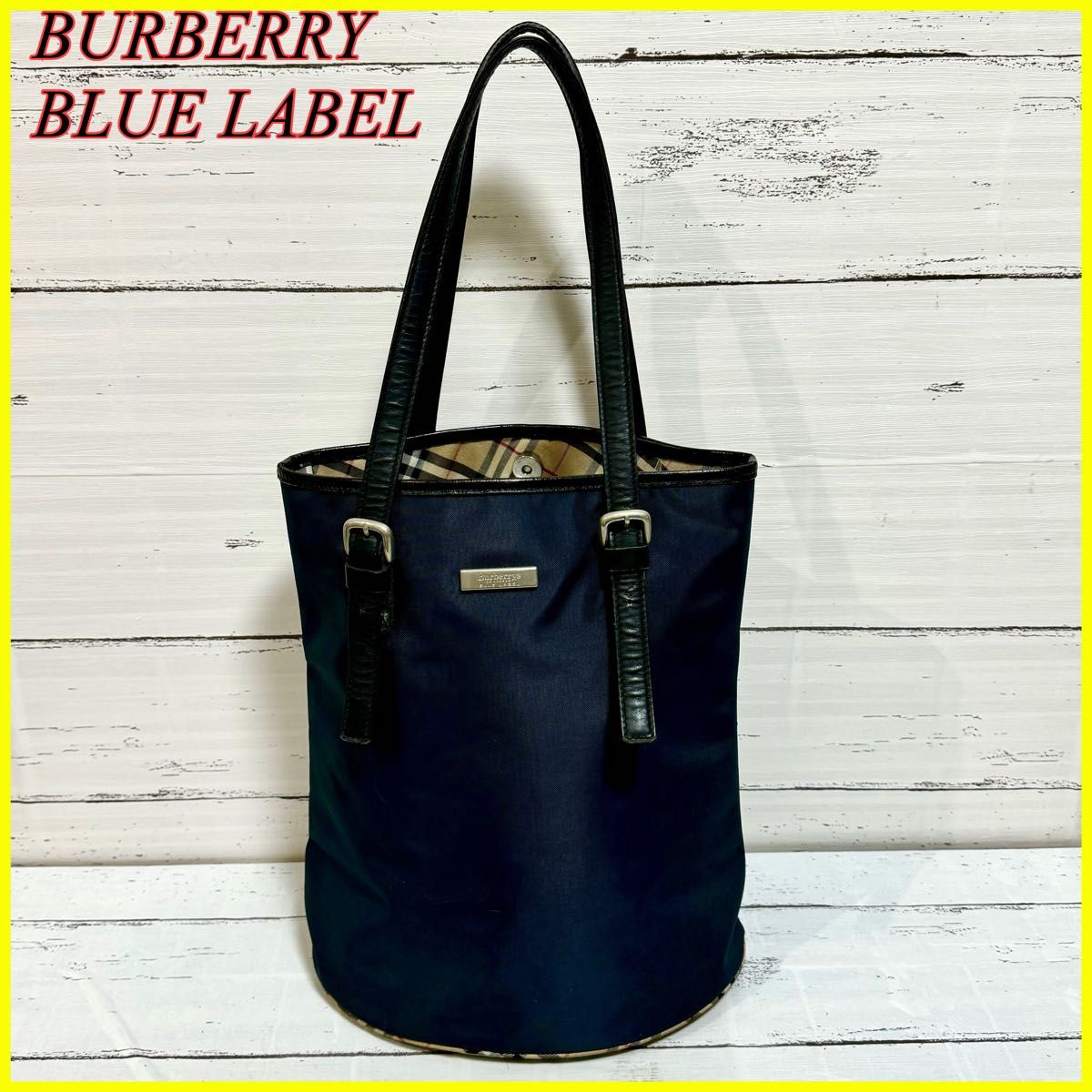 BURBERRY バーバリー ブルーレーベル トートバッグ バケツ型 ノバ