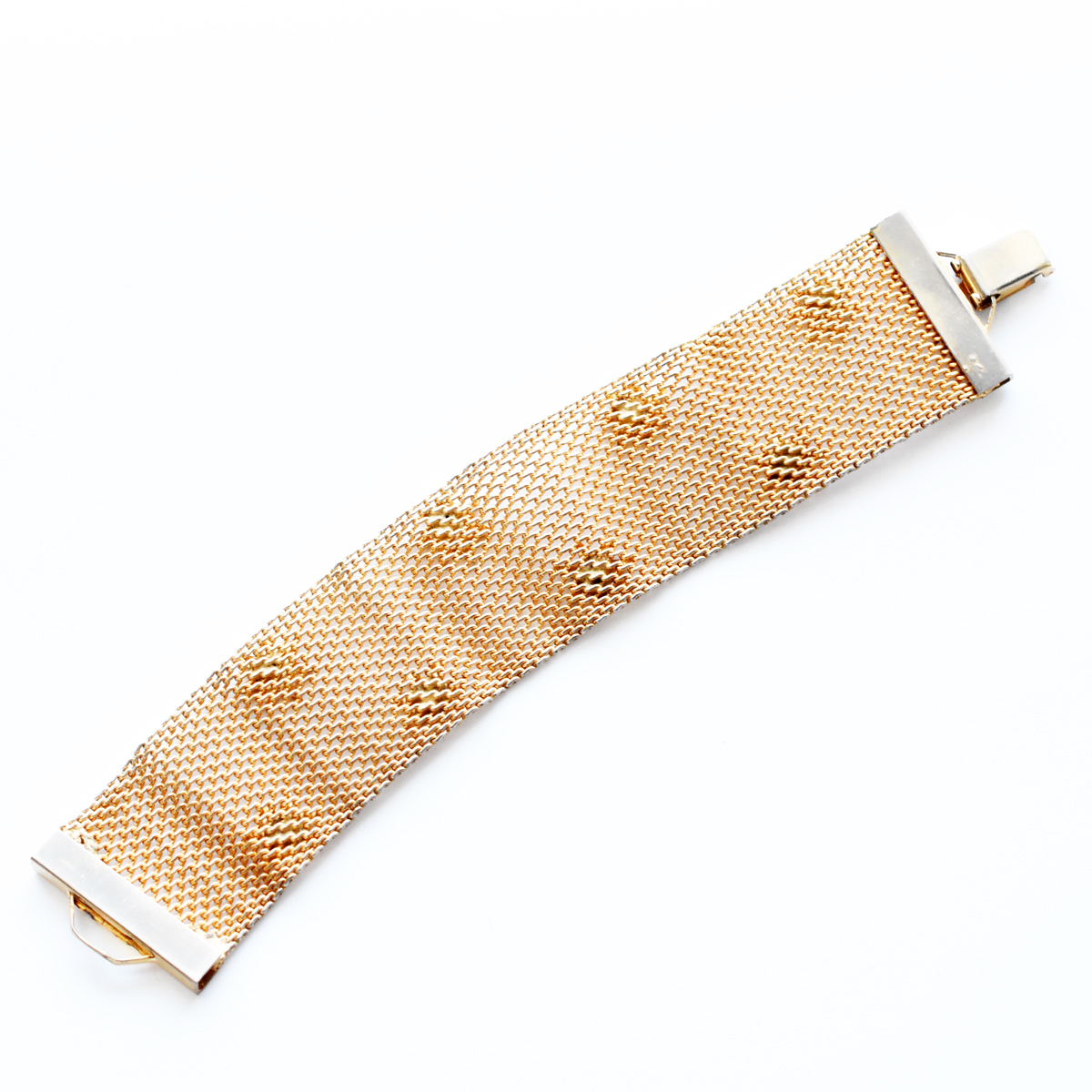 Vintage 1960’s goldmetal mesh star braceletの画像9