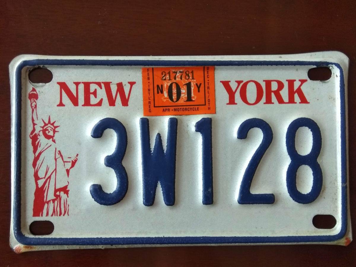 USA/New York State/Bike номерной знак/3W128/~ 01/БЕСПЛАТНАЯ ДОСТАВКА/CLICK POST/GODDES