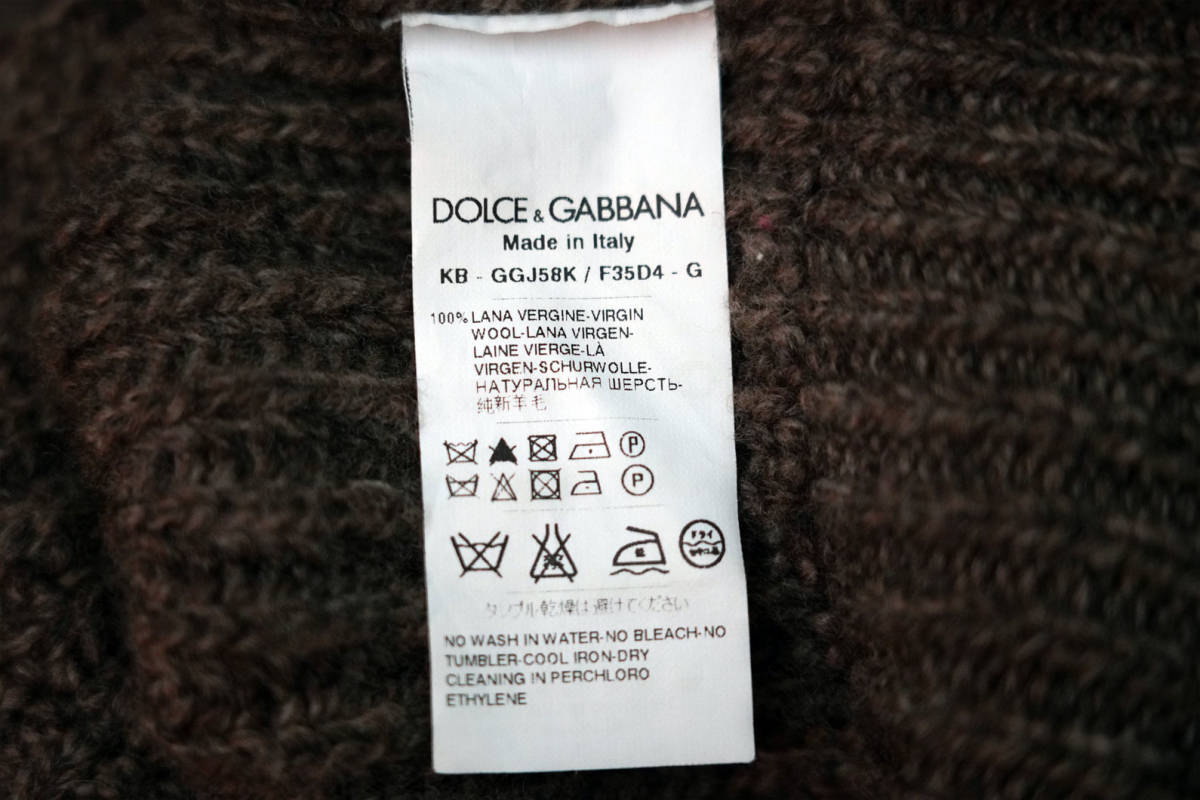  as good as new * Dolce & Gabbana DOLCE&GABBANA 2013AW bar Gin wool 100% shawl color knitted cardigan (46) gray ju