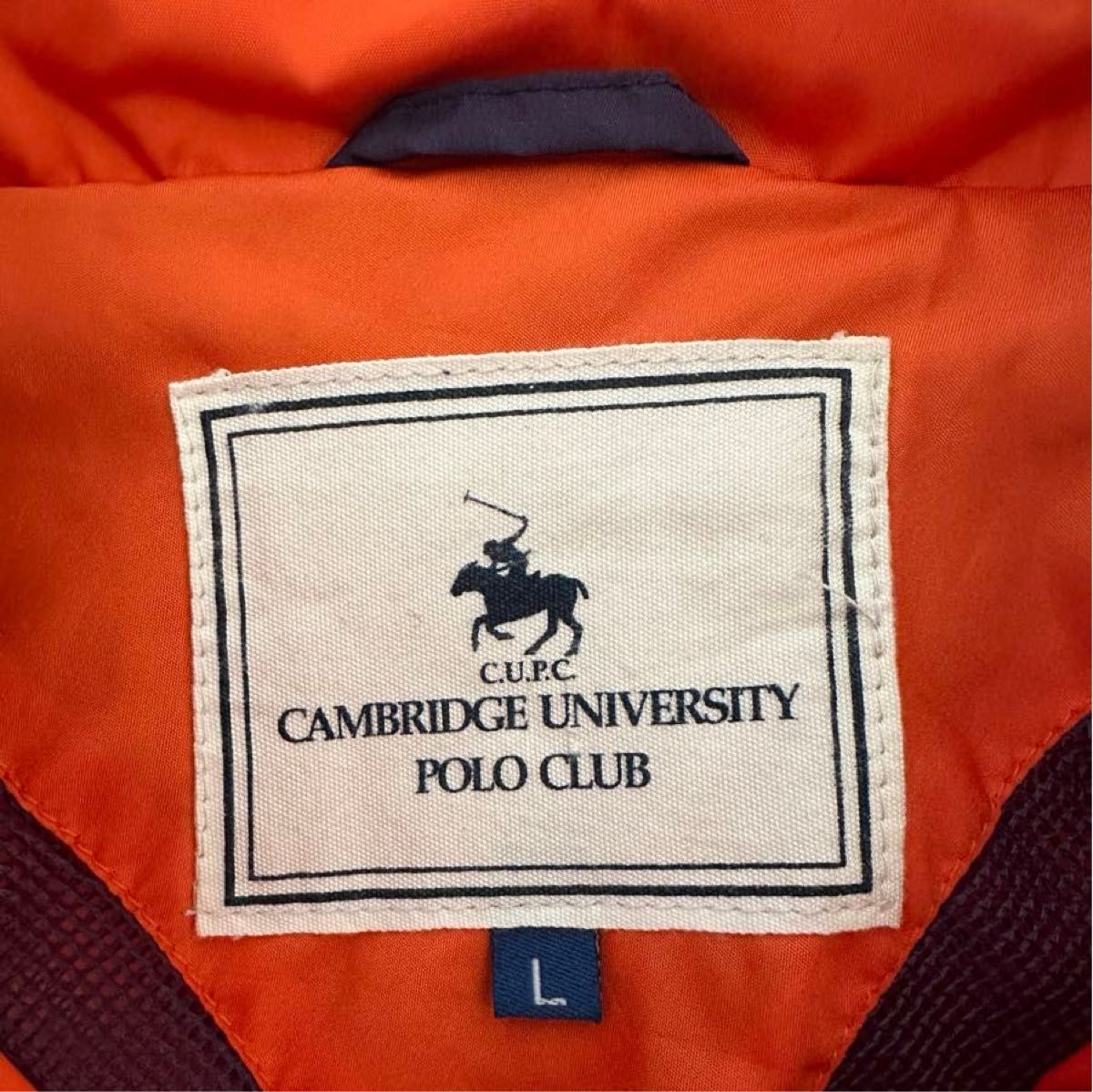 CAMBRIDGE UNIVERSITY POLO CLUB メンズ ベスト USED L レスキューオレンジ　フード付
