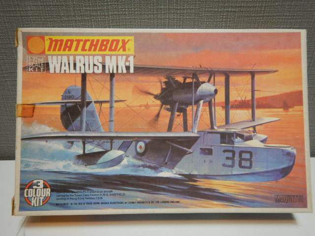 A76　未組立　当時物　MATCHBOX マッチボックス　WALRUS MK-1　1/72　3カラーキット　PK-105　飛行機/プラモデル/偵察機/飛行艇/イギリス_画像1