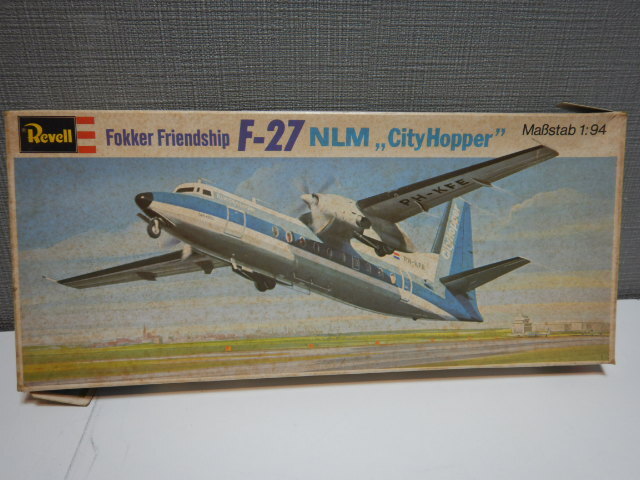 A77　未組立　当時物　Revell レベル　Fokker Friendship　F-27　NLM,City Hopper　SA-341C ガゼル　1:94　飛行機/プラモデル/旅客機_画像1