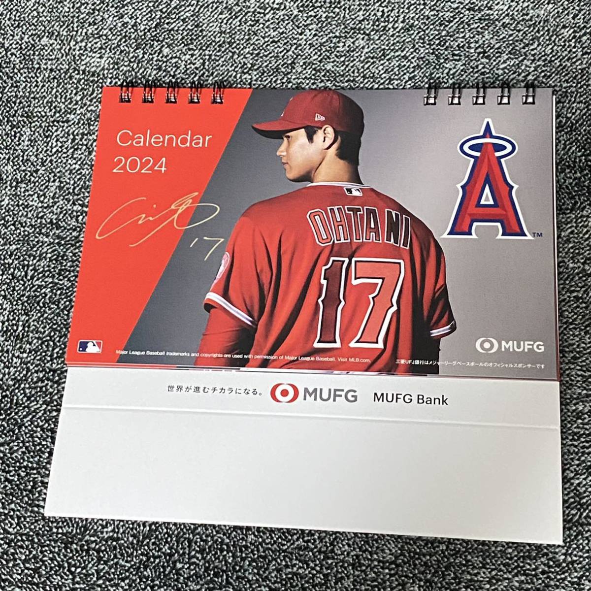 新品 非売品 大谷翔平 卓上カレンダー SHOHEI OHTANI MUFG Bank 2024年 令和6年 カレンダー 送料無料　送料込 三菱UFJ銀行 _画像2