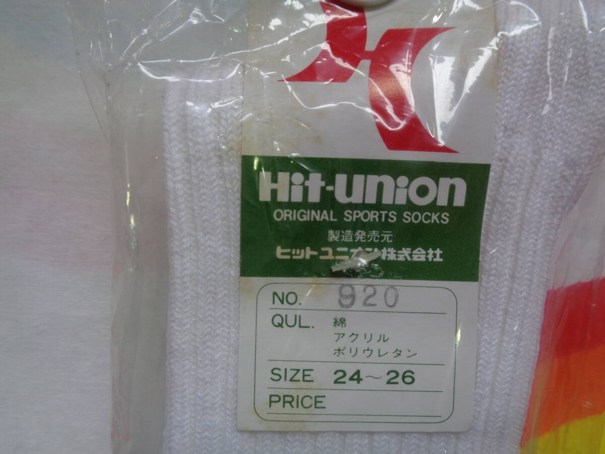 Hit-union ヒットユニオン ライン ハイソックス ２４～２６㎝ ブルー系 未使用☆難有りの画像4