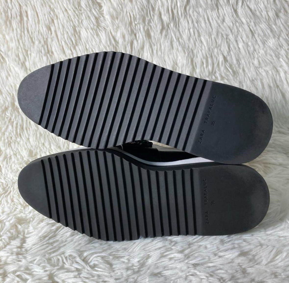 アパレル】 極美品 ZARA ザラ 厚底 ビジュー ローファー 黒 アパレル】 極美品 ZARA ザラ 厚底 ビジュー ローファー 黒