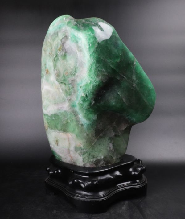 鑑賞石 翡翠 緑砡石 特大 原石 置物 約27,5kg TK107_画像1