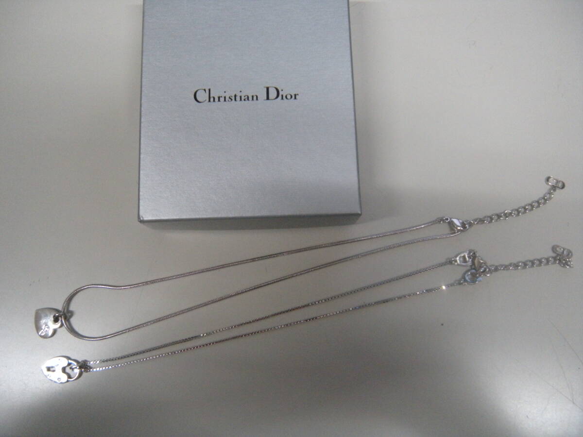 232　Christian　Dior　ディオール　ネックレス　ハート　二本セット