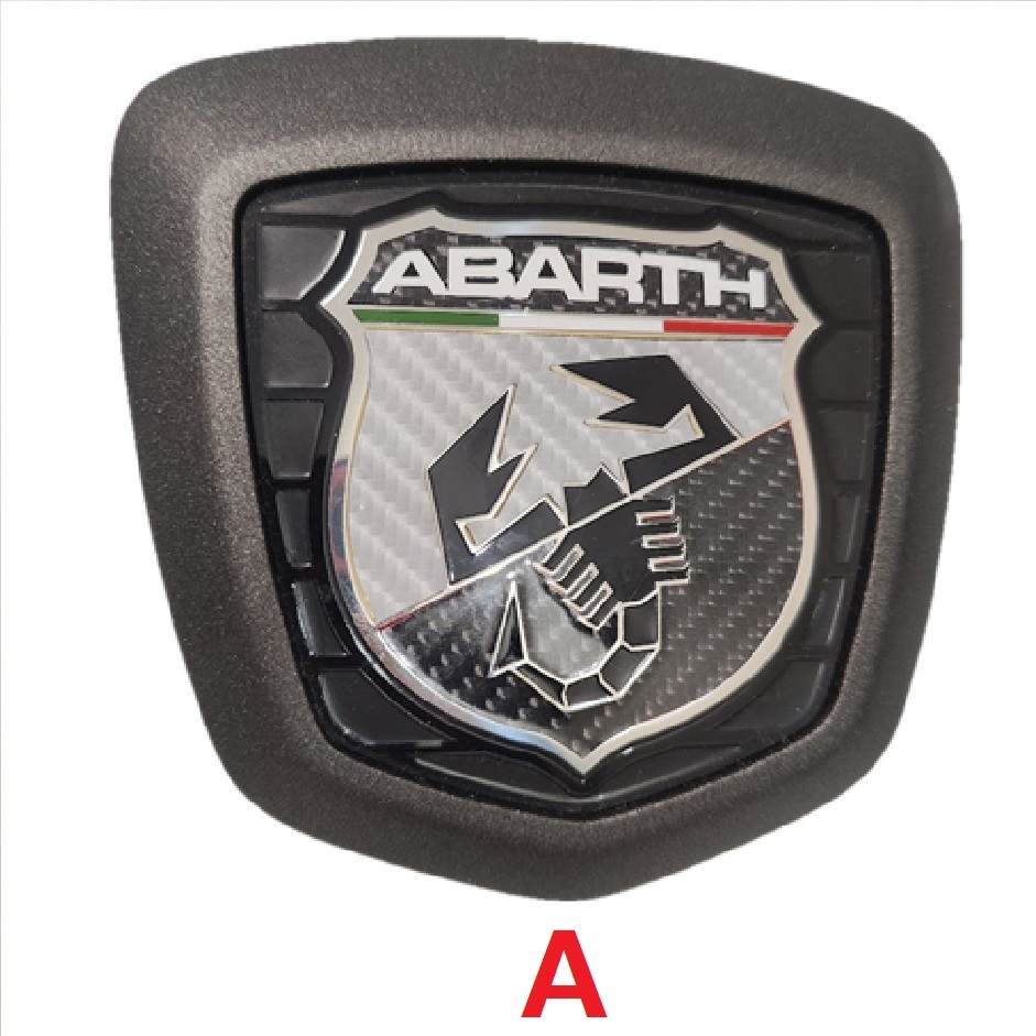【送料無料】 アバルト 500 595 695 エンブレムオーバーレイステッカー カーボンブラック＆シルバー 4枚セット の画像2